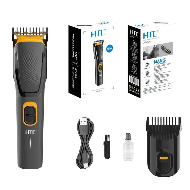 HTC AT-509 Cordless Hair Clipper for Men, USB Type-C Rechargeable