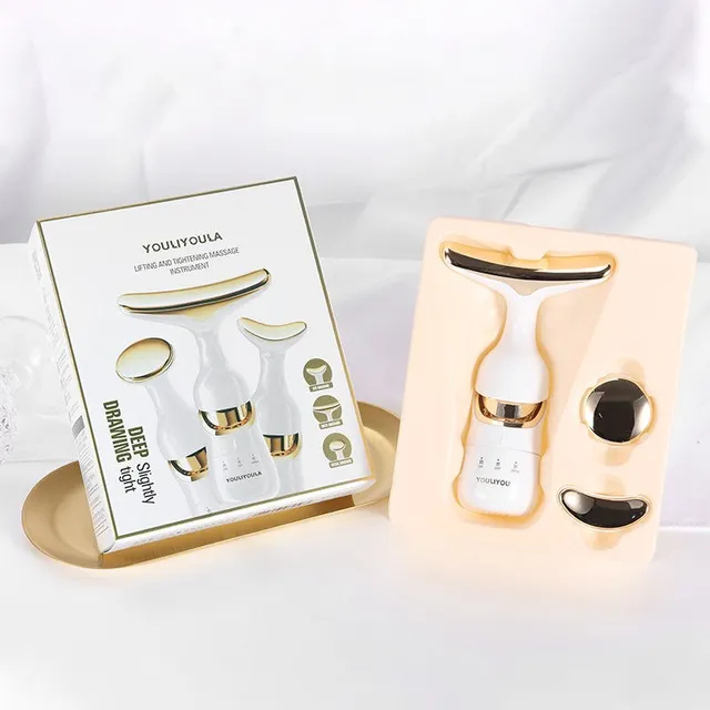 4-in-1 Vibrating Face, Neck & Eye Massager with 3 Heads
