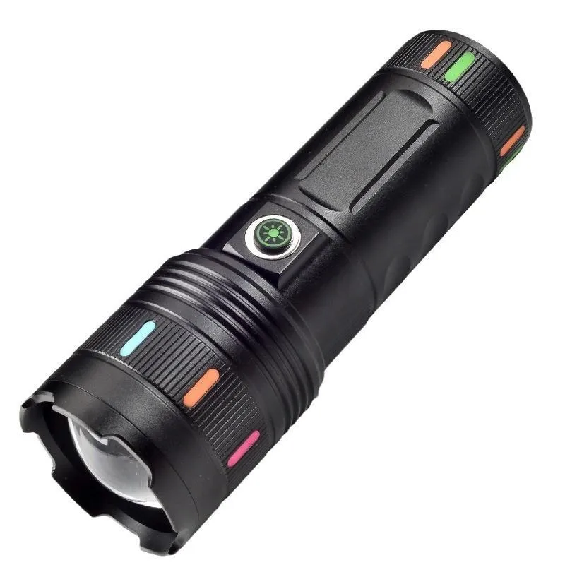 Rechargeable Aluminium LED Flashlight with Zoom, Type-C Charging
