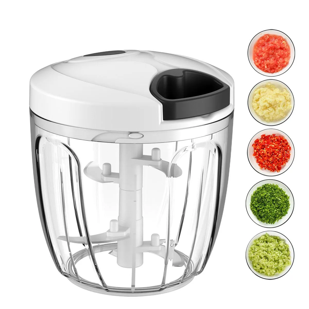 Large Pull String Vegetable Chopper with 5 Blades