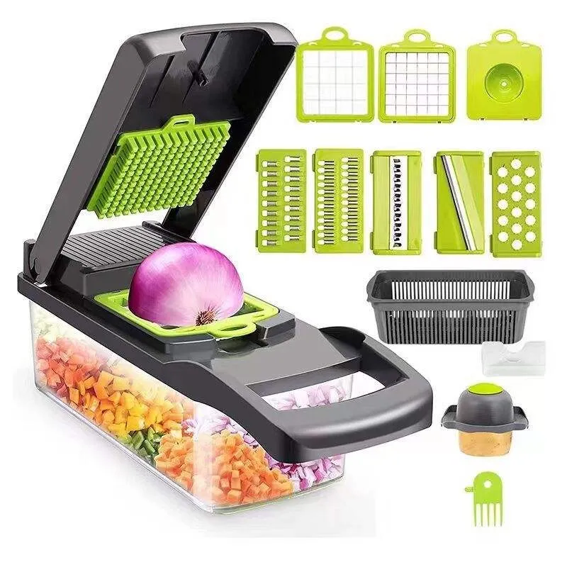 Multifunction Vegetable Chopper & Dicer with Container and Blades