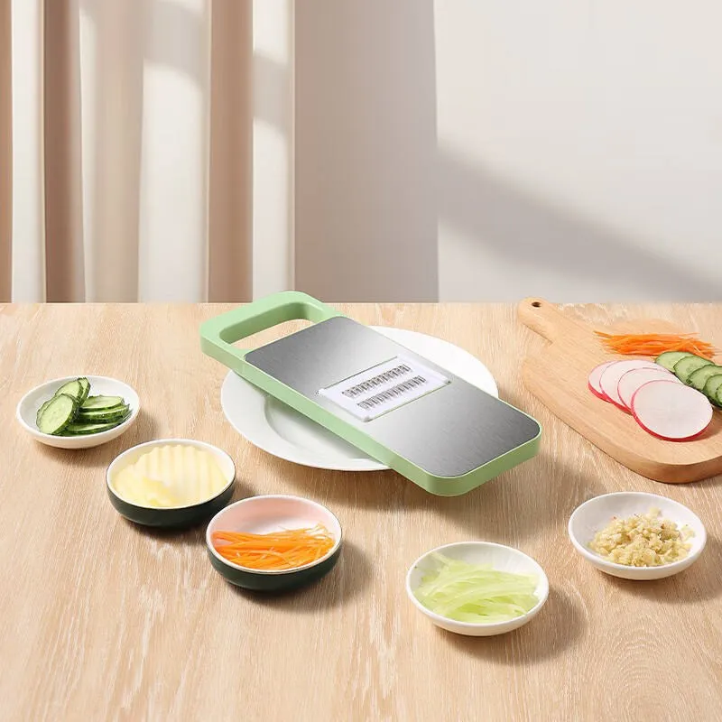 Stainless Steel Vegetable Slicer & Grater with Hand Guard