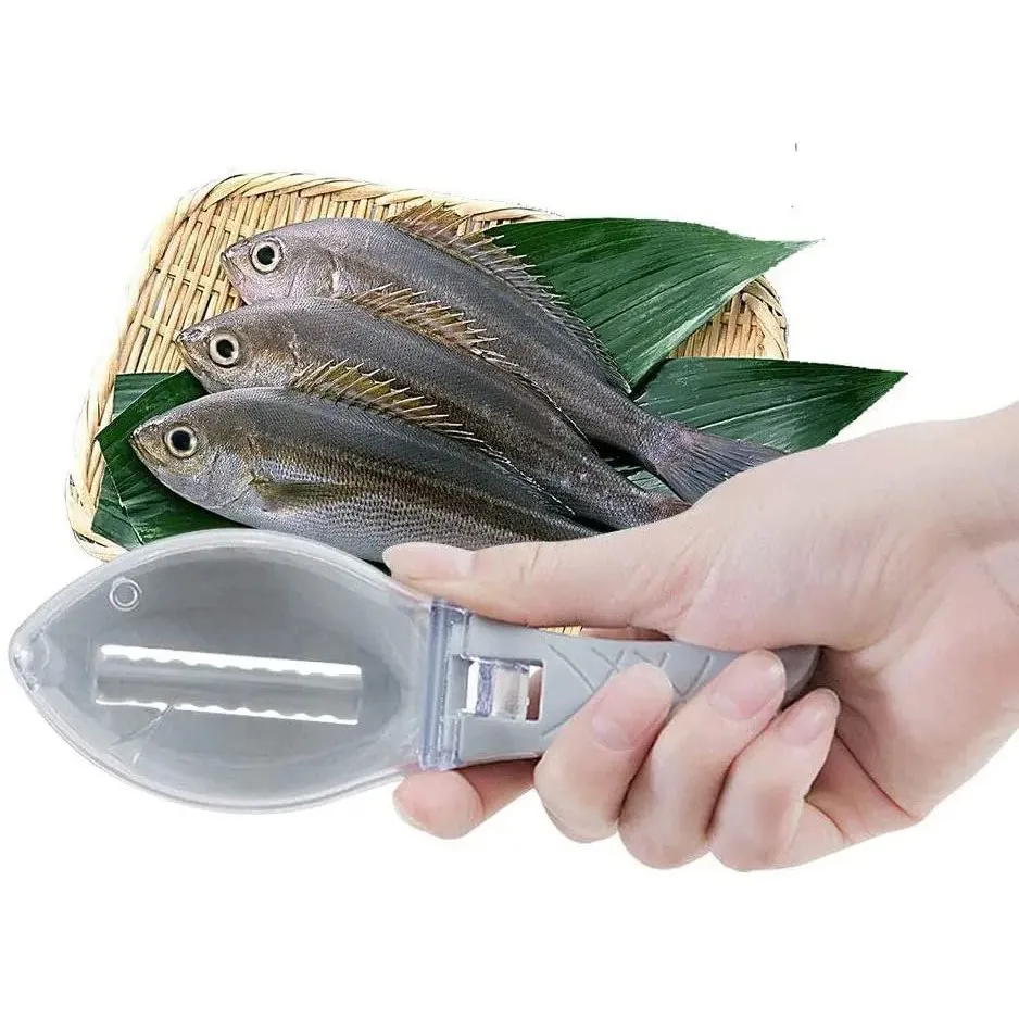 Fish Scale Remover with Cover, Mess-Free Fish Scaler