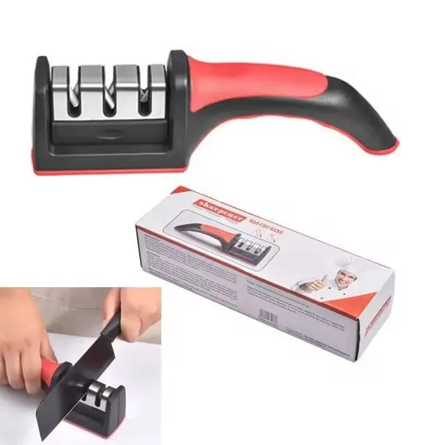 3-Stage Kitchen Knife Sharpener with Non-Slip Base