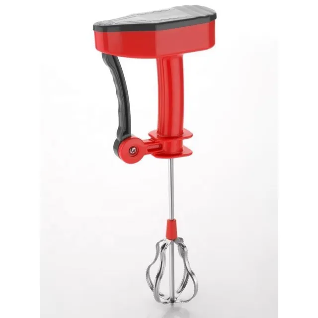 Manual Hand Beater & Egg Whisk, Push-Lever, No Electricity