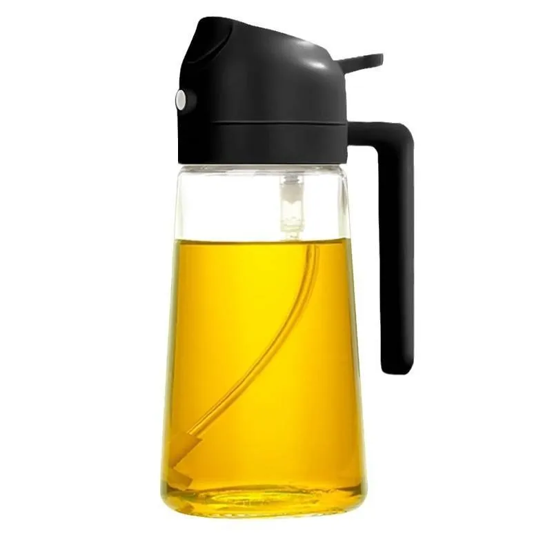 2-in-1 Glass Oil Sprayer & Pourer Bottle, 470ml