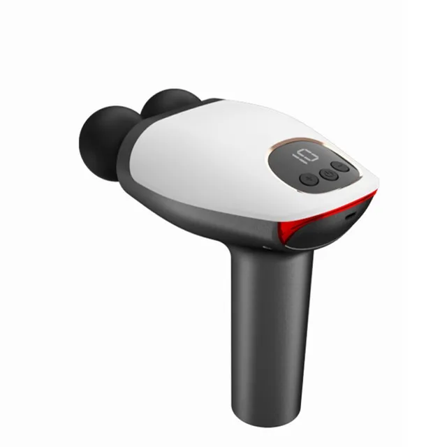 Dual-Head Massage Gun with LCD Display, 10 Speeds, Rechargeable
