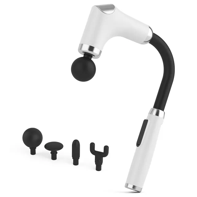 Long-Handle Massage Gun with 4 Heads, 1800mAh Rechargeable